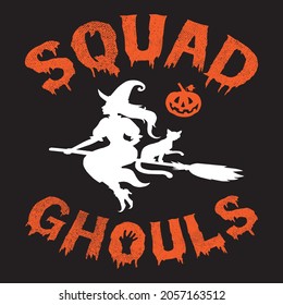 SQUAD GHOULS t shirt design, vector file.