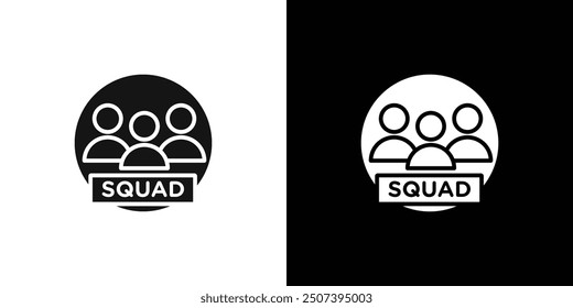 Squad icon Flat vector set outline