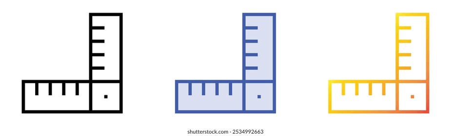 icono de escuadrón. Lineal, relleno azul y diseño de estilo degradado aislado sobre fondo blanco