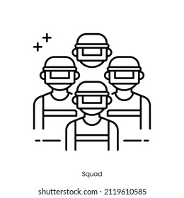 Squad Icon. Outline Style Icon Design Isolated On White Background