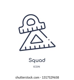 squad icon from tools and utensils outline collection. Thin line squad icon isolated on white background.