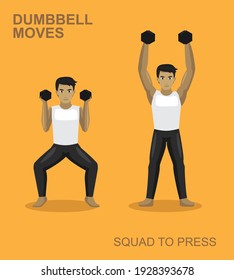 Squad Press Dumbbell Moves Manga Gym Stock Vector (Royalty Free ...