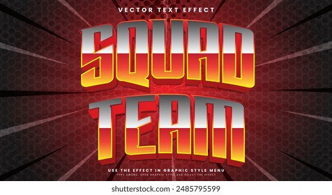 Squad Team editable text effect template suitable for sport theme