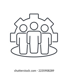 Squad tech. Vector linear icon isolated on white background.