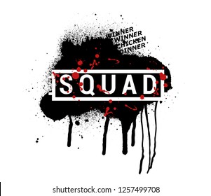 SQUAD - vector abstract illustration in grunge style.  Vector illustration, Concept team players, squad gamers