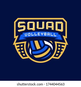 Squad Volleyball Sport Logo Design