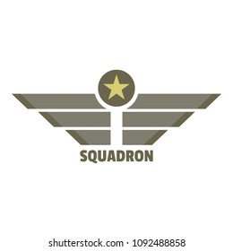 Squadron icon logo. Flat illustration of squadron vector icon logo for web design isolated on white background