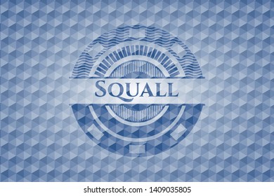 Squall blue emblem or badge with abstract geometric polygonal pattern background. Vector Illustration. Detailed.