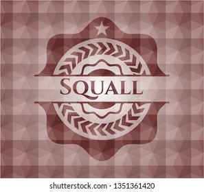 Squall red seamless emblem or badge with geometric pattern background.