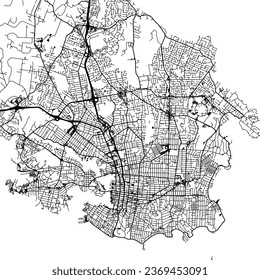 Square (1:1 aspect ratio) Vector city map of Victoria British Columbia in Canada with black roads isolated on a white background.