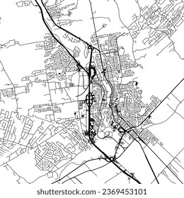 Square (1:1 aspect ratio) Vector city map of Saint-Jérôme Quebec in Canada with black roads isolated on a white background.