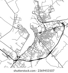 Square (1:1 aspect ratio) Vector city map of Sydney Nova Scotia in Canada with black roads isolated on a white background.