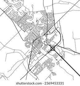 Square (1:1 aspect ratio) Vector city map of Joliette Quebec in Canada with black roads isolated on a white background.