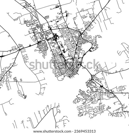Square (1:1 aspect ratio) Vector city map of Charlottetown Prince Edward Island in Canada with black roads isolated on a white background. Stock photo © 