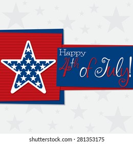 Square 4th of July Card in vector format.
