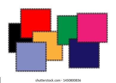 square abstract background with color fill and dotted line edges. colorful