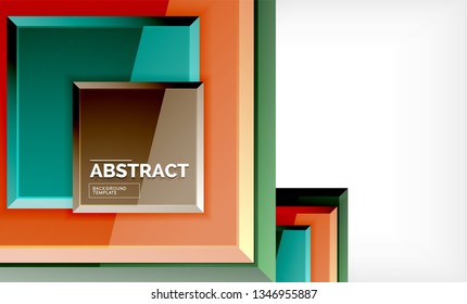 Fondo abstracto cuadrado, diseño geométrico brillante. Diseño de póster vectorial