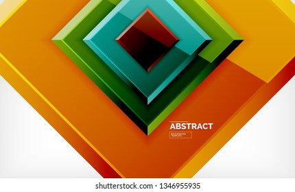 Square abstract background, glossy geometric design. Vector poster design