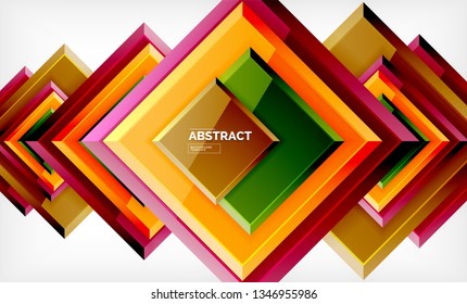 Square abstrakter Hintergrund, glänzendes geometrisches Design. Vektorplakatdesign