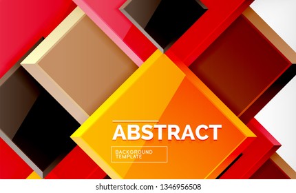 Square abstract background, glossy geometric design. Vector poster design