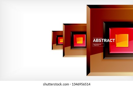 Square abstract background, glossy geometric design. Vector poster design