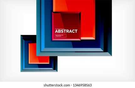 Square abstract background, glossy geometric design. Vector poster design