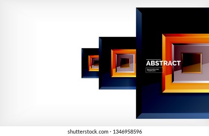 Square abstract background, glossy geometric design. Vector poster design