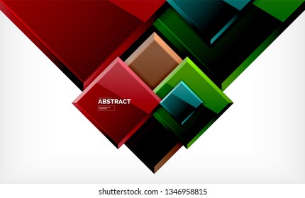 Square abstract background, glossy geometric design. Vector poster design