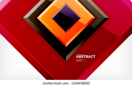 Square abstract background, glossy geometric design. Vector poster design