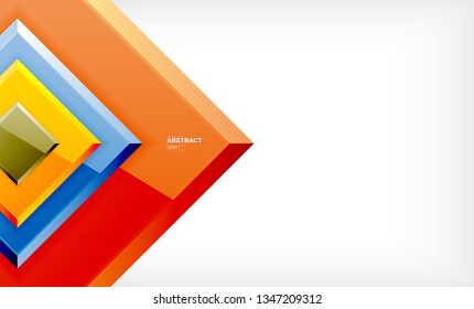 Square abstract background, glossy geometric design. Vector poster design