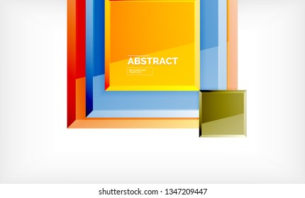 Square abstract background, glossy geometric design. Vector poster design