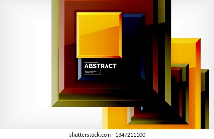 Fondo abstracto cuadrado, diseño geométrico brillante. Diseño de póster vectorial