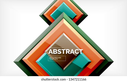 Fondo abstracto cuadrado, diseño geométrico brillante. Diseño de póster vectorial