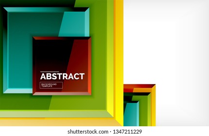 Square abstrakter Hintergrund, glänzendes geometrisches Design. Vektorplakatdesign