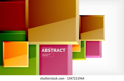 Square abstrakter Hintergrund, glänzendes geometrisches Design. Vektorplakatdesign