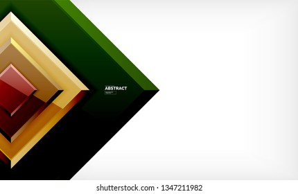 Square abstract background, glossy geometric design. Vector poster design