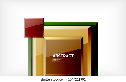 Square abstract background, glossy geometric design. Vector poster design