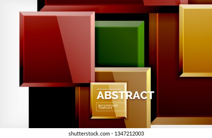 Square abstract background, glossy geometric design. Vector poster design