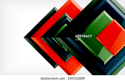 Square abstract background, glossy geometric design. Vector poster design