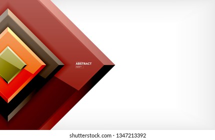 Square abstract background, glossy geometric design. Vector poster design