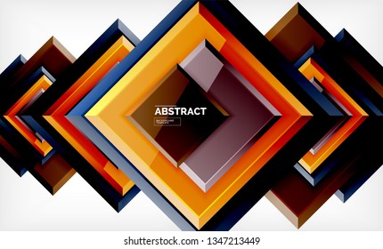 Fondo abstracto cuadrado, diseño geométrico brillante. Diseño de póster vectorial