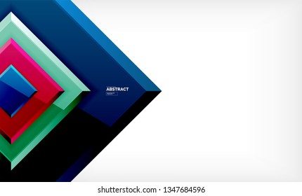 Square abstract background, glossy geometric design. Vector poster design