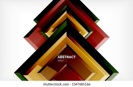 Square abstract background, glossy geometric design. Vector poster design