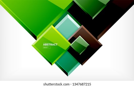 Square abstract background, glossy geometric design. Vector poster design
