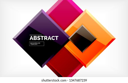 Fondo abstracto cuadrado, diseño geométrico brillante. Diseño de póster vectorial