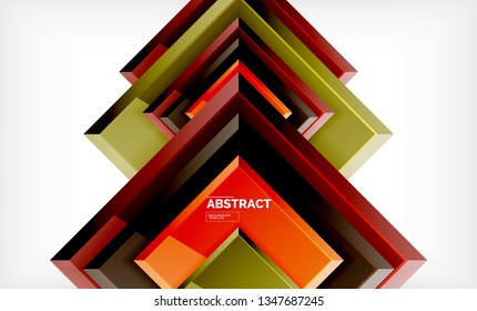 Square abstract background, glossy geometric design. Vector poster design