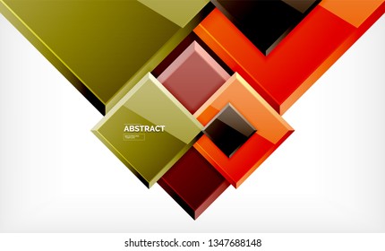 Square abstract background, glossy geometric design. Vector poster design