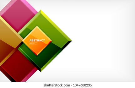 Fondo abstracto cuadrado, diseño geométrico brillante. Diseño de póster vectorial