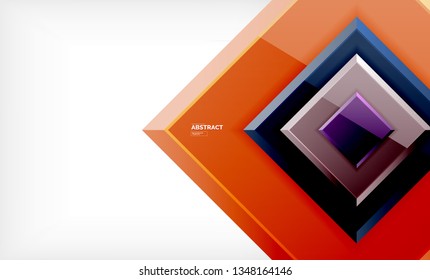 Square abstrakter Hintergrund, glänzendes geometrisches Design. Vektorplakatdesign