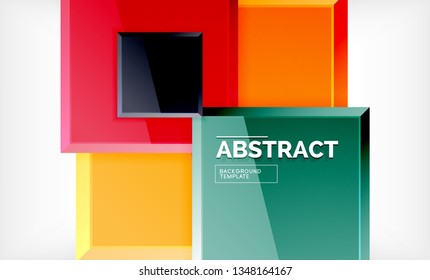 Square abstract background, glossy geometric design. Vector poster design